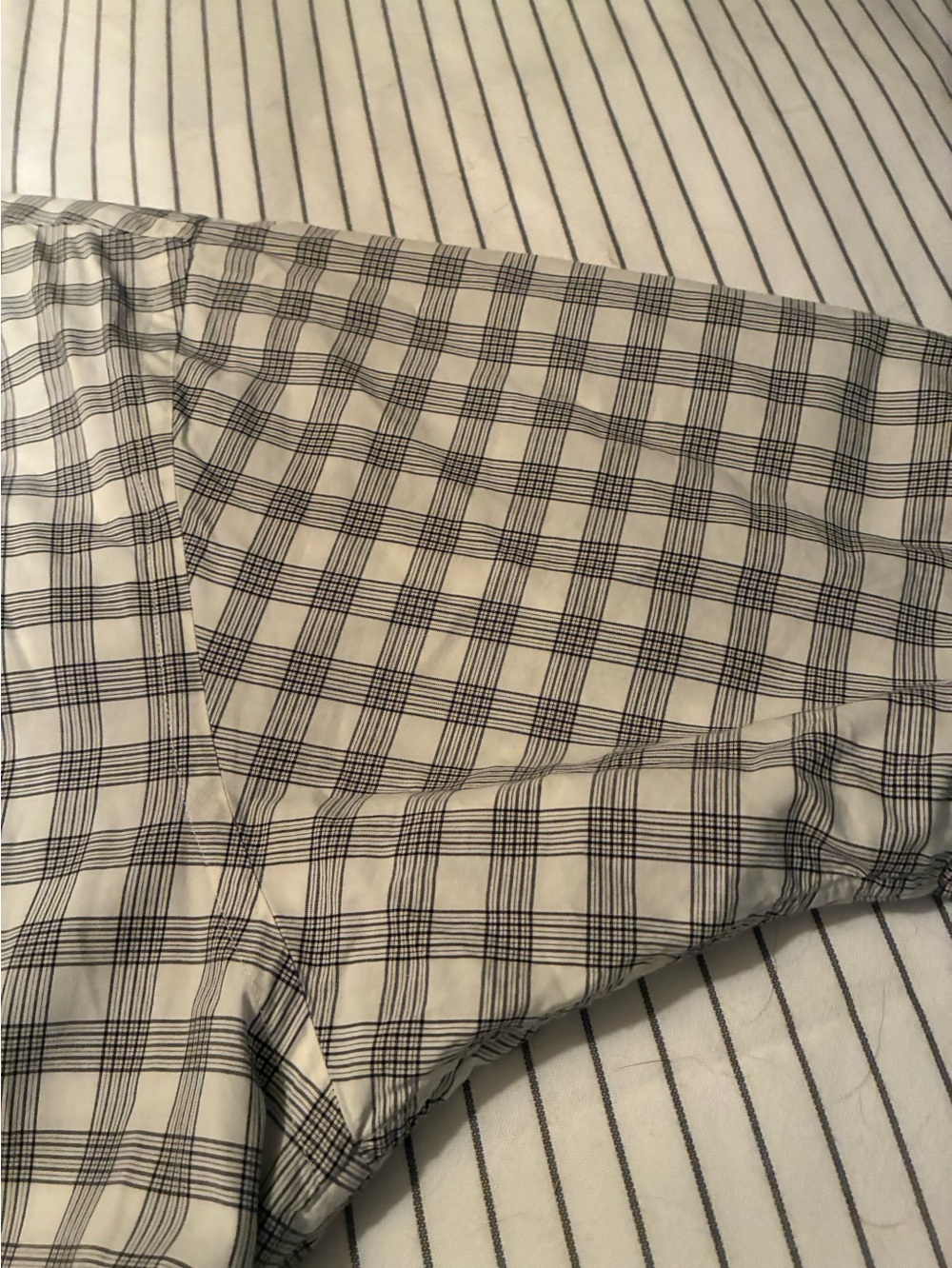 Nautica Black and White Plaid Casual Button-Down Shirt